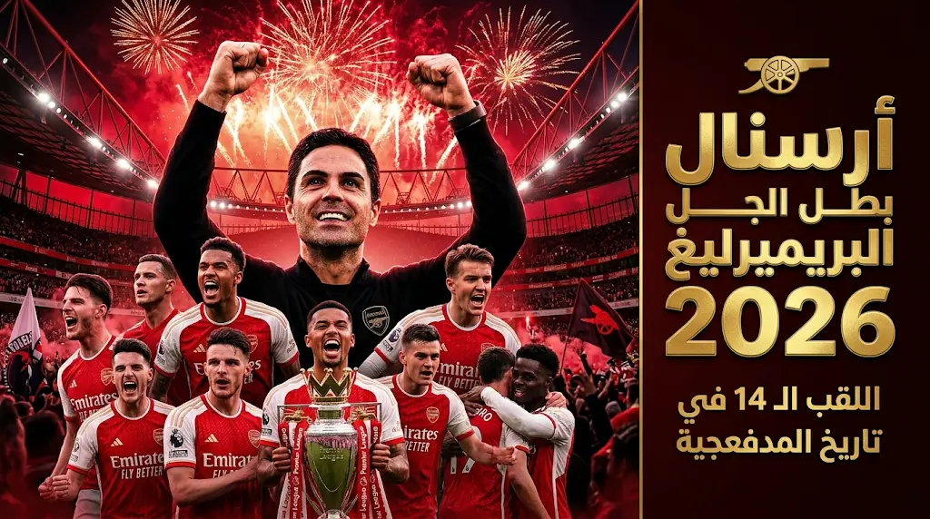 أرسنال بطلاً للدوري الإنجليزي الممتاز 2026 رسمياً بعد غياب 22 عاماً عن منصات التتويج