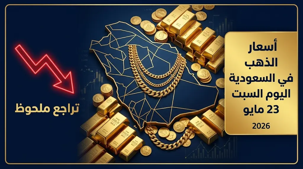 أسعار الذهب اليوم في السعودية السبت 23-5-2026: تراجع عيار 21 والسبائك الآن