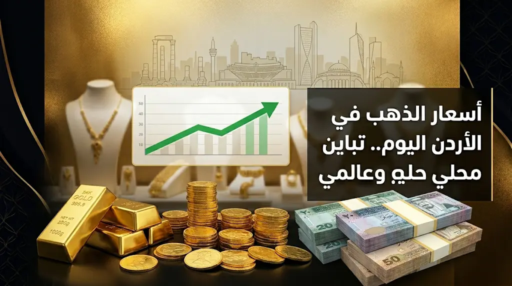 أسعار الذهب في الأردن اليوم الإثنين 18-5-2026.. ارتفاع محلي مفاجئ رغم الهبوط العالمي