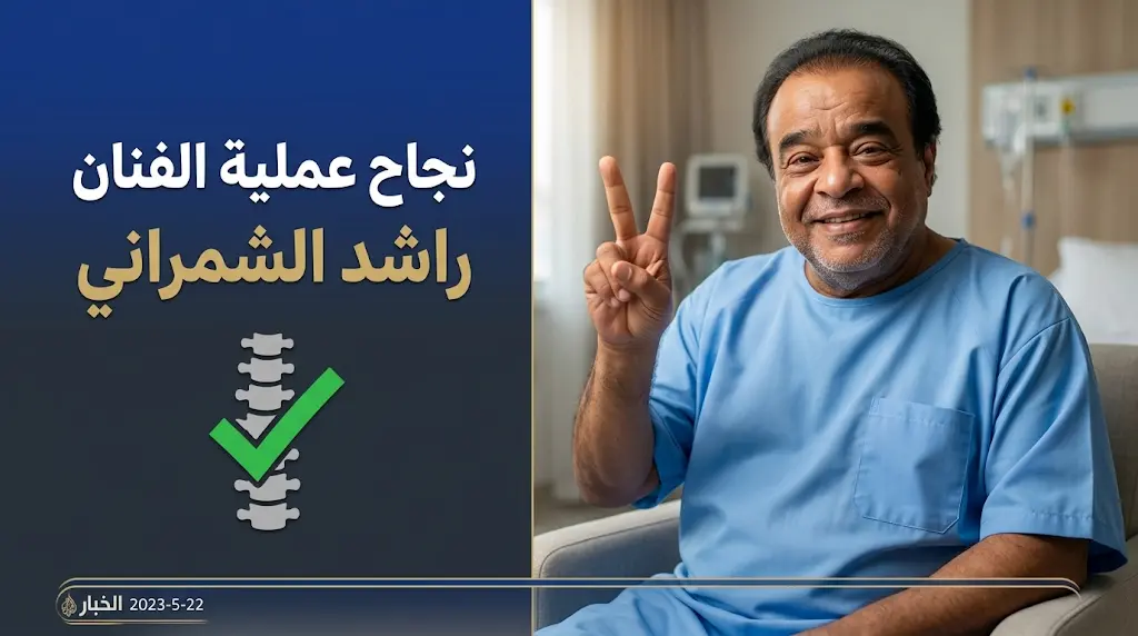 أول ظهور للفنان راشد الشمراني بعد نجاح عمليته الجراحية في العمود الفقري