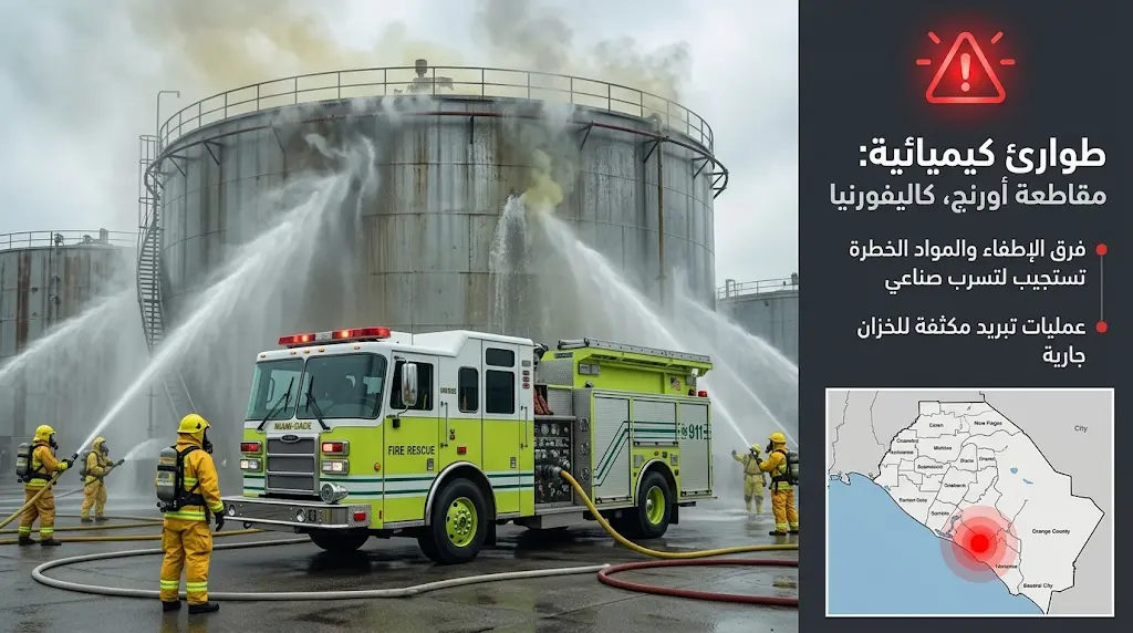 إجلاء 40 ألف شخص في كاليفورنيا بشكل فوري جراء تسرب كيميائي خطير يهدد بانفجار وشيك