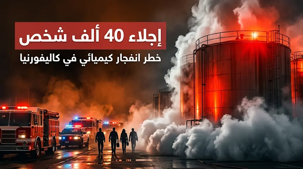 إجلاء اضطراري لنحو 40 ألف شخص في كاليفورنيا وسط مخاوف من انفجار خزان كيميائي ضخم