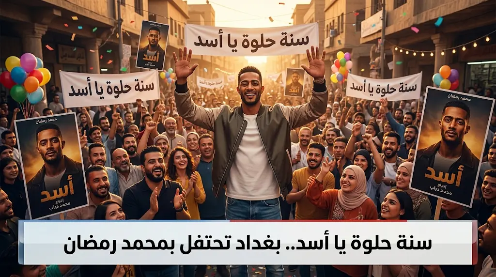 احتفالية سنة حلوة يا أسد تجتاح شوارع بغداد خلال جولة محمد رمضان للترويج لفيلمه الجديد