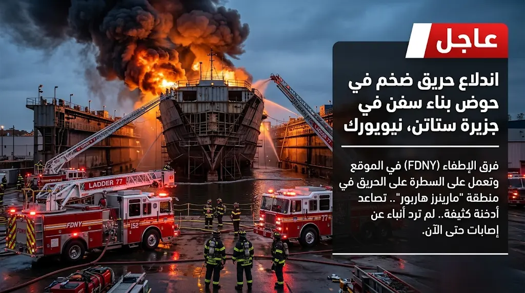 ارتفاع حصيلة ضحايا انفجار حوض بناء السفن في جزيرة ستاتن إلى حالة وفاة و36 مصاباً غالبيتهم من رجال الإطفاء