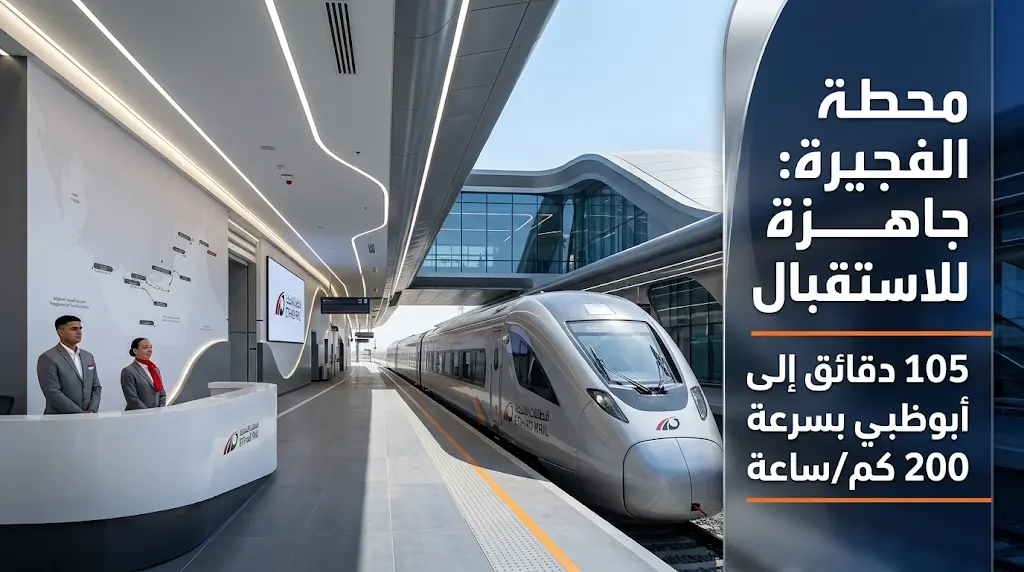 استكمال بناء محطة الفجيرة لركاب قطارات الاتحاد لربطها بالعاصمة أبوظبي في 105 دقائق فقط