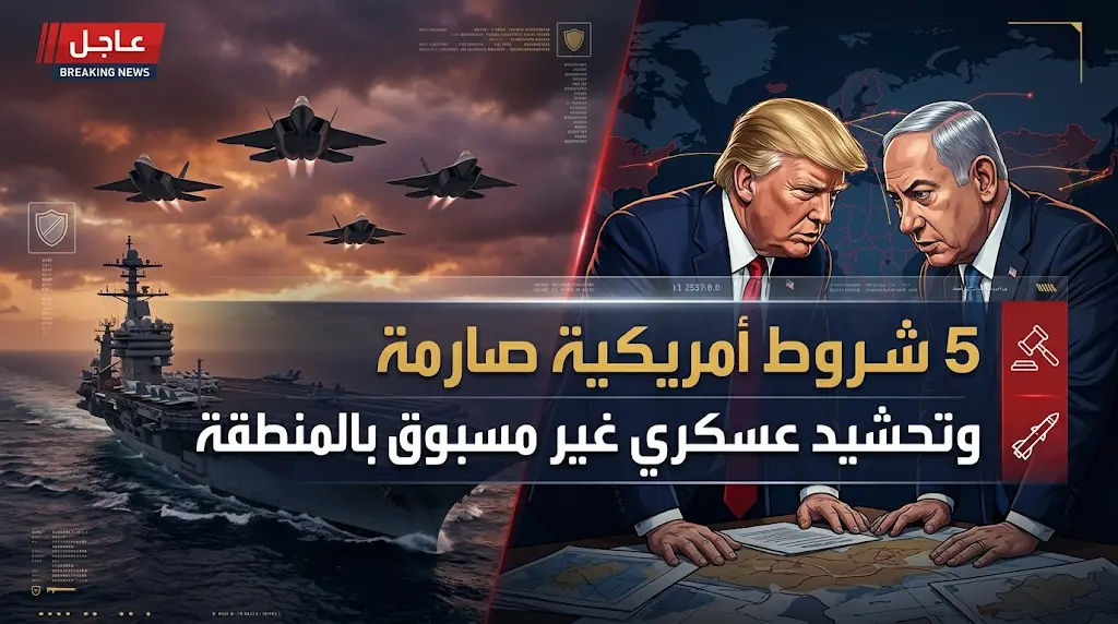 استنفار عسكري أمريكي غير مسبوق في المنطقة وواشنطن تضع 5 شروط صارمة تشمل نقل مخزون اليورانيوم وتفكيك المنشآت الصاروخية