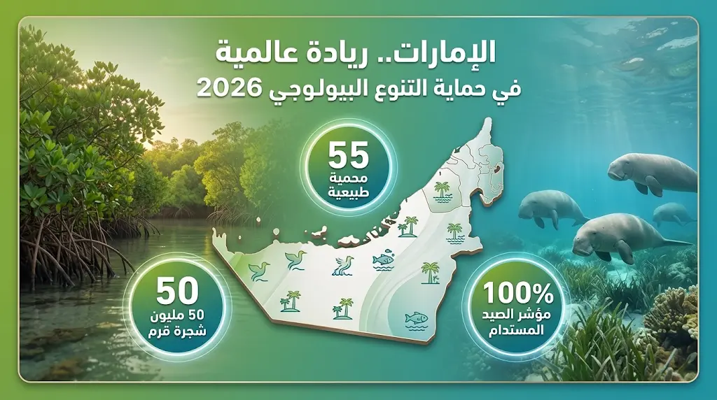 الإمارات ترفع عدد المحميات الطبيعية إلى 55 محمية وتنجز زراعة 50 مليون شجرة قرم