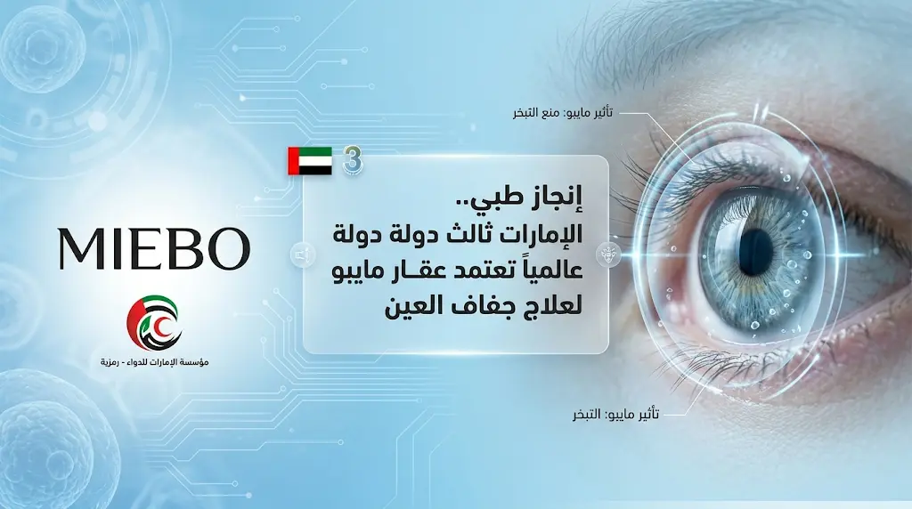 الإمارات تعتمد عقار مايبو كثالث دولة في العالم لعلاج جفاف العين وتبخر الدموع بشكل مباشر