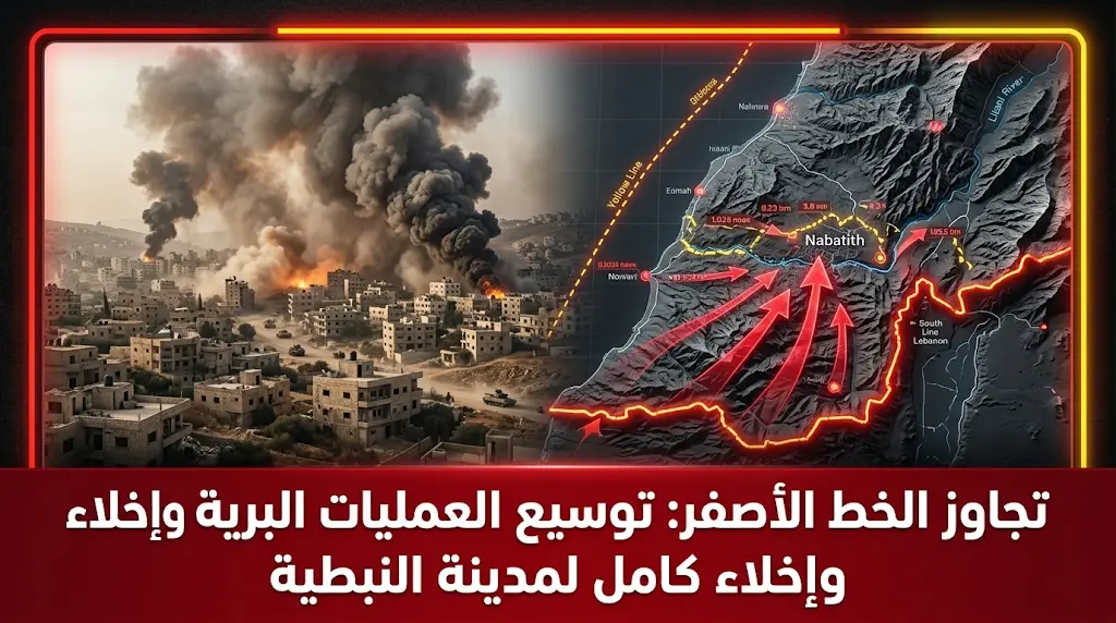 الجيش الإسرائيلي يعلن رسمياً تجاوز الخط الأصفر وتوسيع نطاق العمليات البرية في عمق الجنوب اللبناني