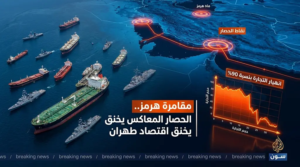 الحصار البحري يشل 90% من تجارة إيران ويحول مضيق هرمز إلى فخ استراتيجي يهدد طهران بالانهيار الكامل