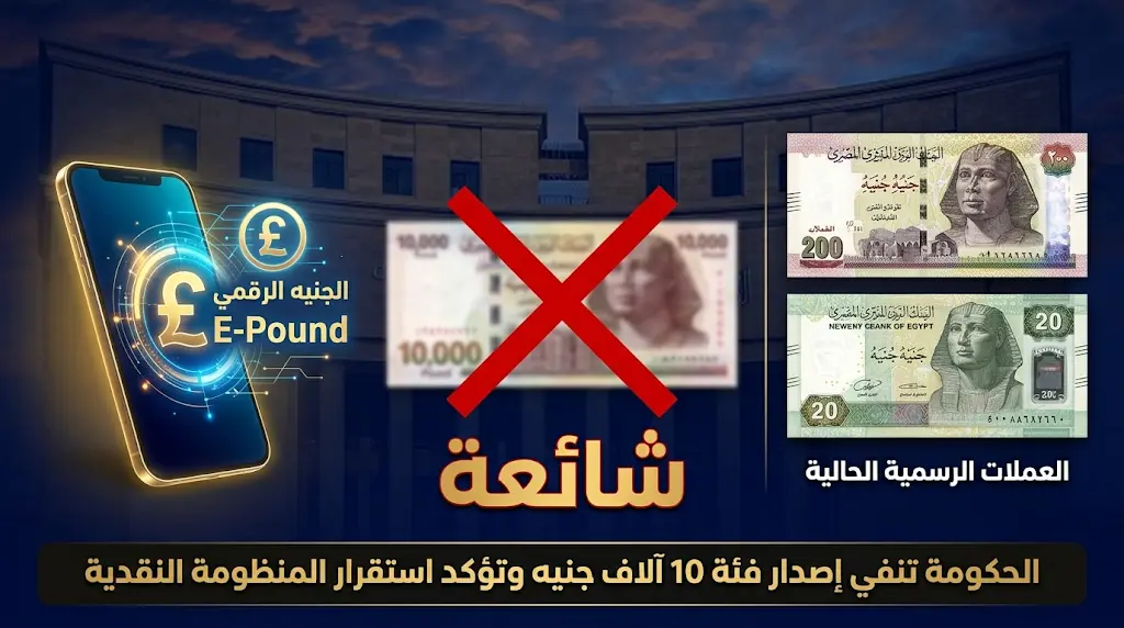 الحكومة المصرية تحسم الجدل بشأن إصدار فئة 10 آلاف جنيه وتكشف تفاصيل مشروع الجنيه الرقمي بدلا من الفئات النقدية الكبيرة