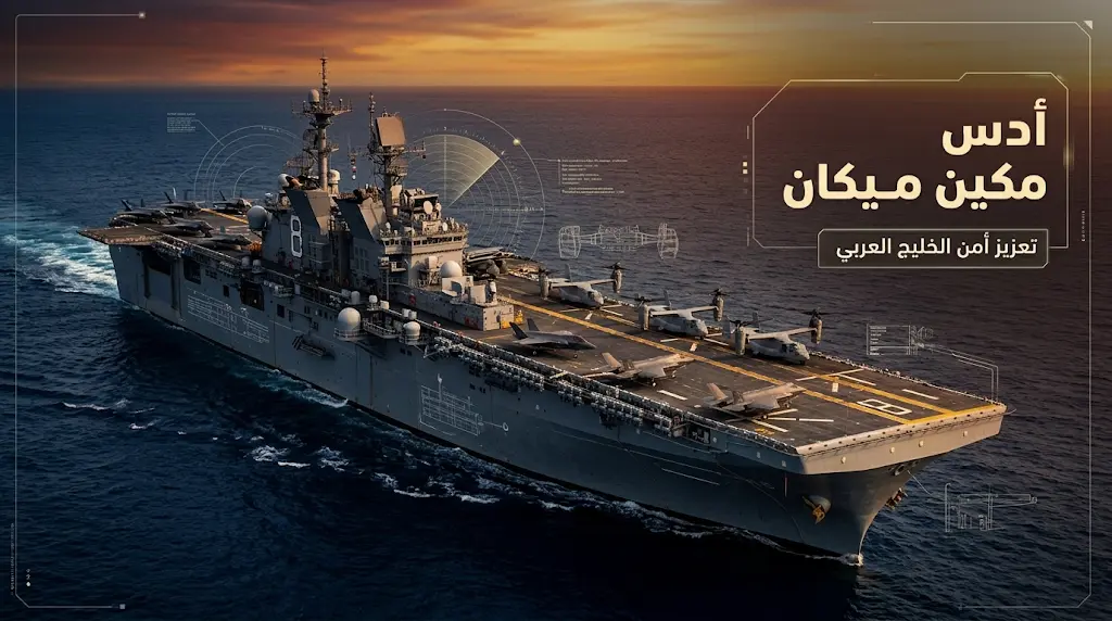 السفينة الهجومية يو إس إس ماكين آيلاند تتأهب للانتشار في مضيق هرمز والخليج العربي لتأمين ملاحة ناقلات النفط