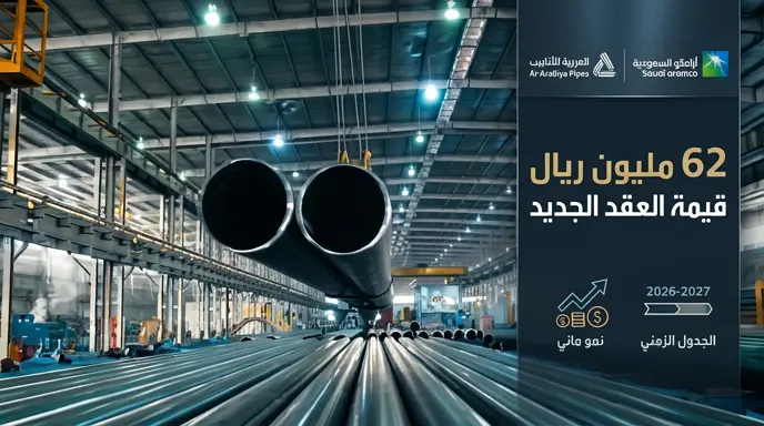العربية للأنابيب تفوز بعقد جديد من أرامكو السعودية بقيمة 62 مليون ريال لتصنيع أنابيب الصلب
