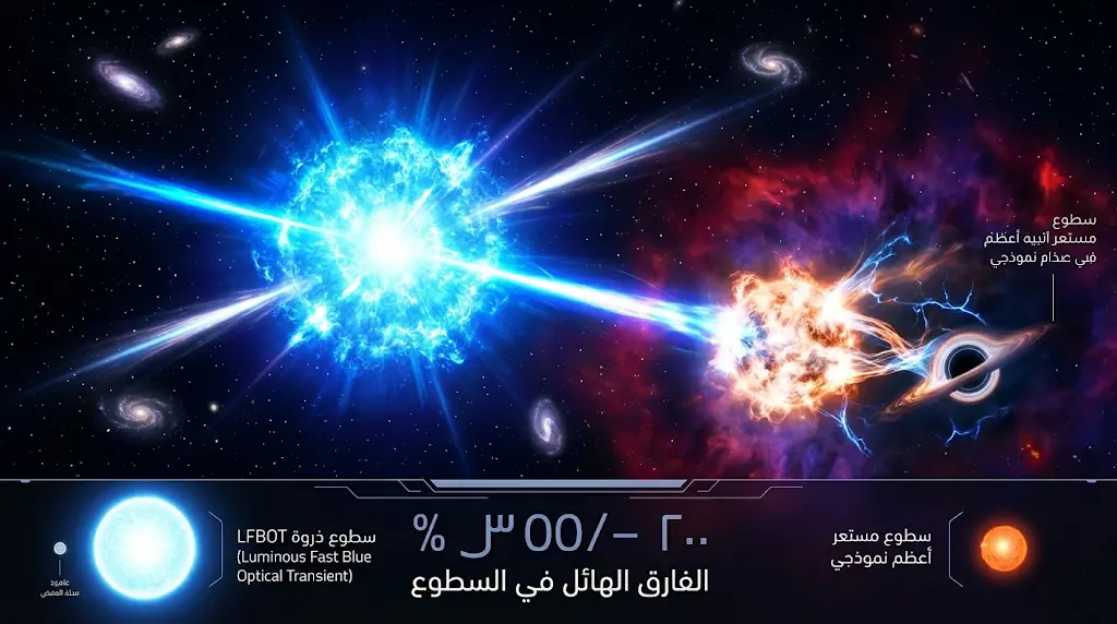 العلماء يرصدون ومضات زرقاء غامضة تفوق قوة المستعرات الأعظمية بمائة ضعف في أعماق الكون