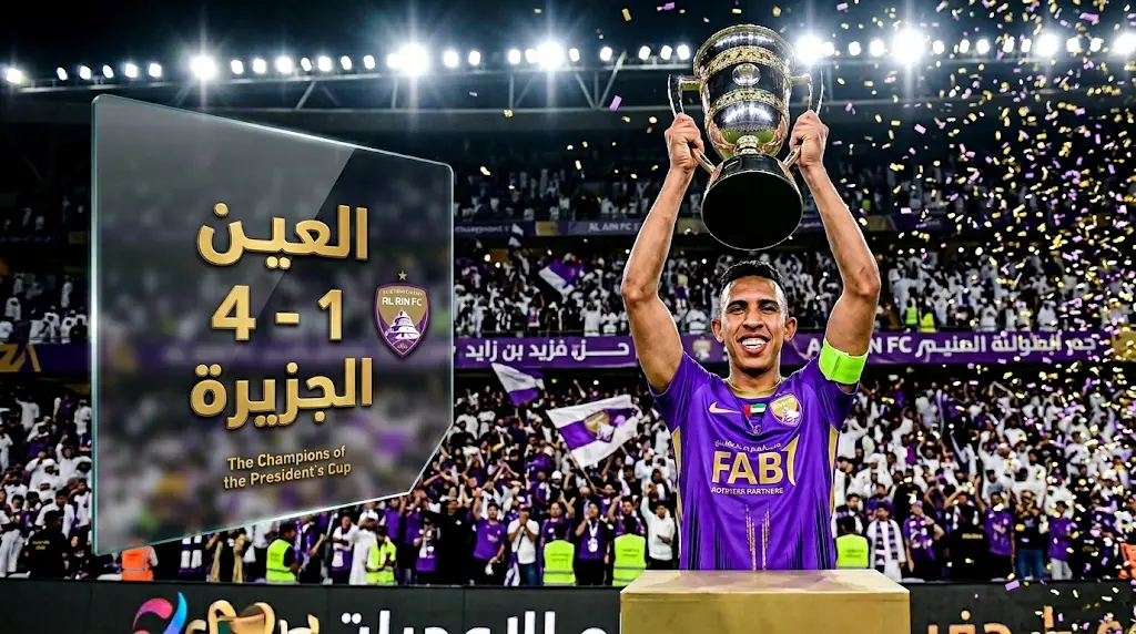 العين يتوج بلقب كأس رئيس الدولة 2025-2026 برباعية في مرمى الجزيرة ويجمع بين الدوري والكأس