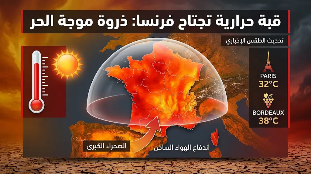 القبة الحرارية تضرب فرنسا وتوقعات بتسجيل درجات حرارة قياسية في ذروة موجة حر استثنائية