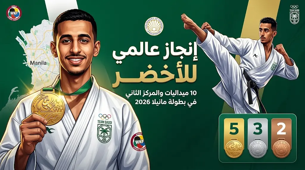 المنتخب السعودي للكاراتيه يحقق المركز الثاني في الترتيب العام لبطولة الدوري العالمي بمانيلا 2026