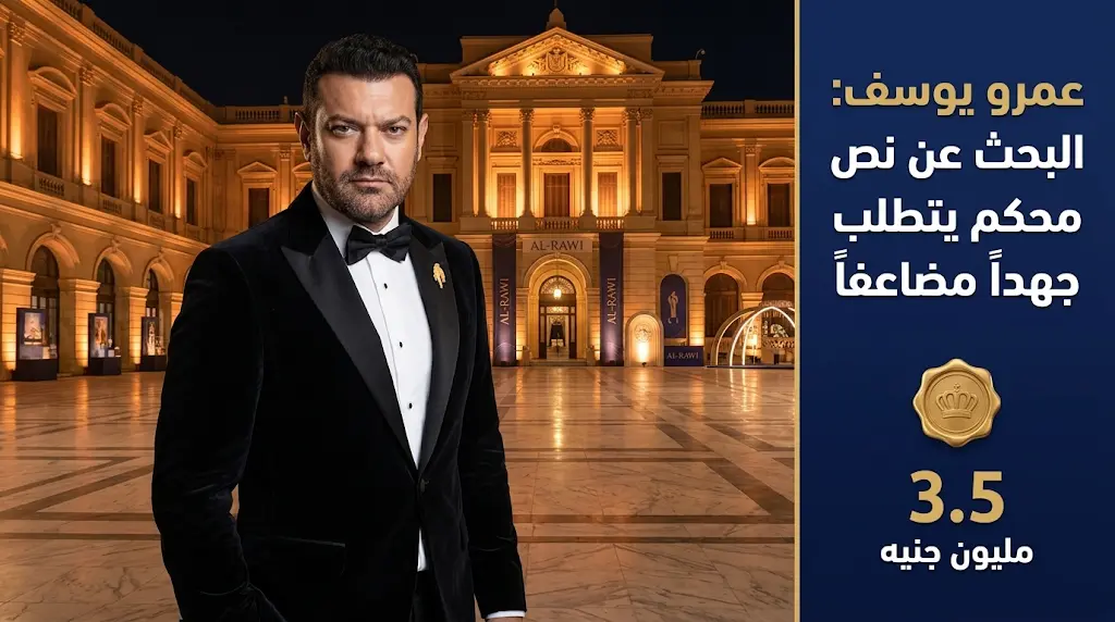 النجم عمرو يوسف يكشف صعوبات العثور على نصوص درامية متميزة خلال مشاركته في حفل جائزة الراوي