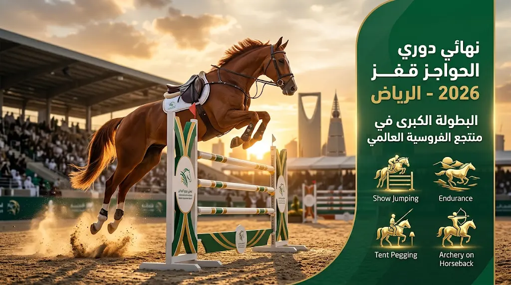 انطلاق نهائي دوري قفز الحواجز 2026 في الرياض بمشاركة 168 فارساً وفارسة