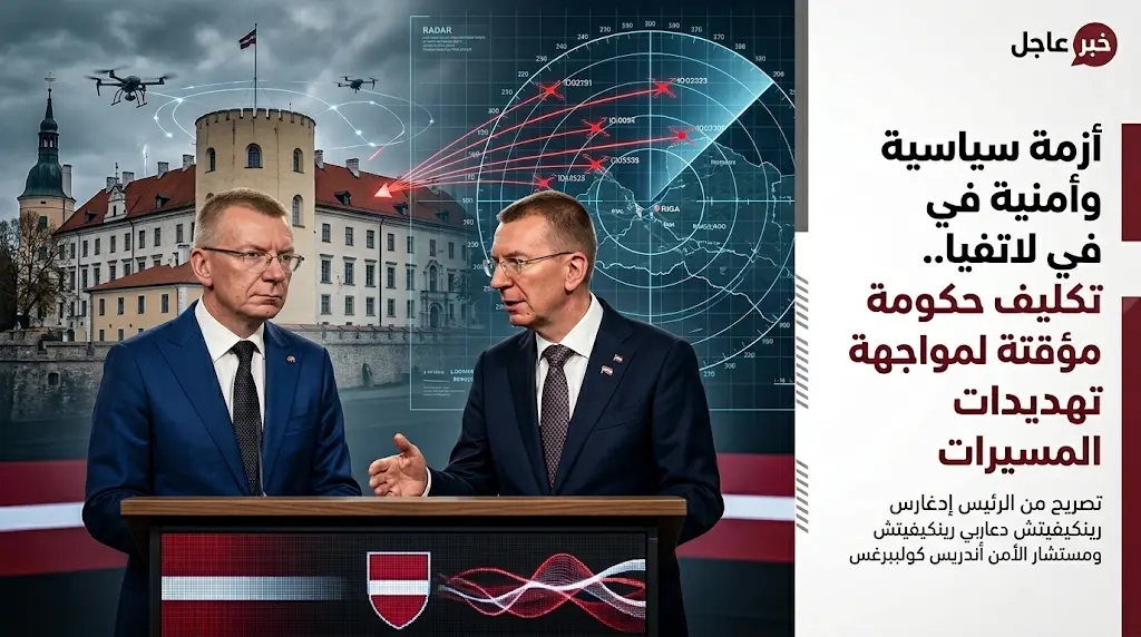 انهيار الائتلاف الحاكم في لاتفيا وتكليف أندريس كولبيرغس بإدارة المرحلة الانتقالية بعد أزمة المسيرات