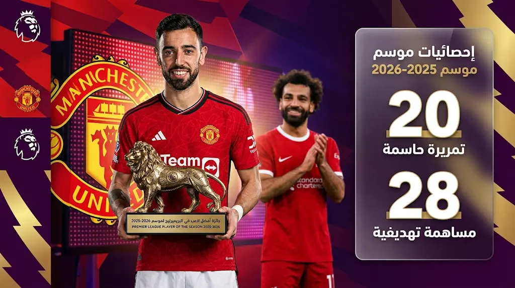 برونو فرنانديز يحصد جائزة أفضل لاعب في البريميرليج ويعيد مانشستر يونايتد لمنصات التتويج الفردية