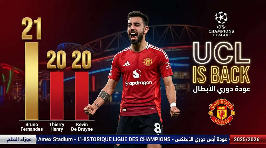 برونو فرنانديز يحطم رقم هنري ودي بروين ويصبح أعظم صانع ألعاب في تاريخ البريميرليغ خلال موسم واحد