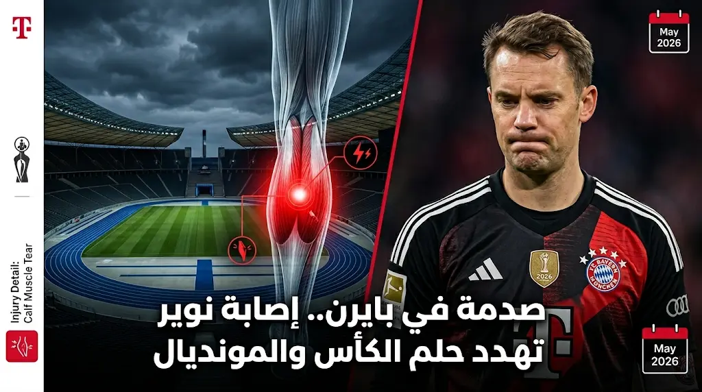 تجدد إصابة مانويل نوير "المزمنة" يهدد مشاركته في نهائي كأس ألمانيا وحلم العودة للمونديال