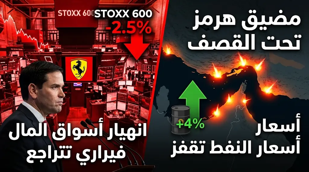تراجع حاد في الأسهم الأوروبية عقب ضربات أمريكية في إيران وتصاعد التوترات الجيوسياسية
