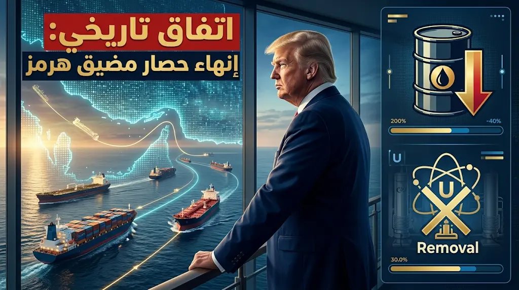 ترامب يعلن الوصول للمسات الأخيرة لاتفاق تاريخي مع إيران لفتح مضيق هرمز مقابل التخلص من اليورانيوم