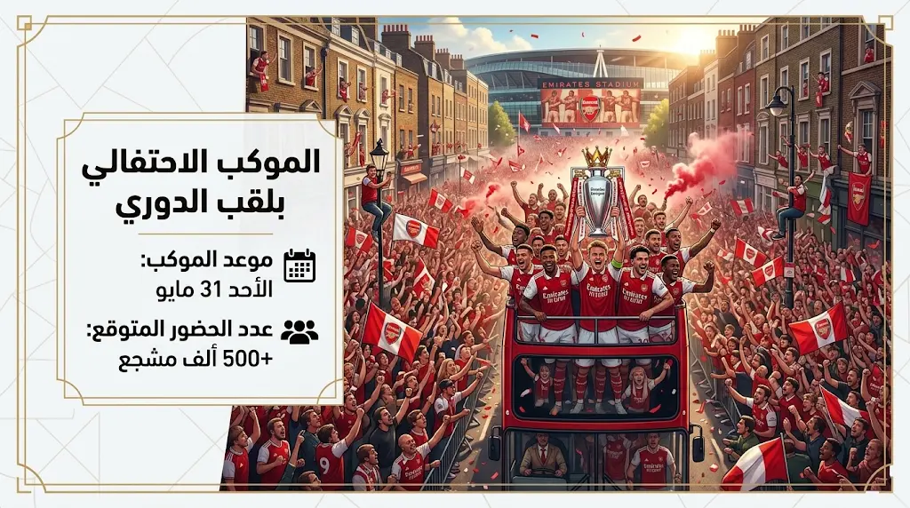تفاصيل مسار موكب حافلة أرسنال المكشوفة وأسباب منع رفع الكأس خلال الاحتفالات