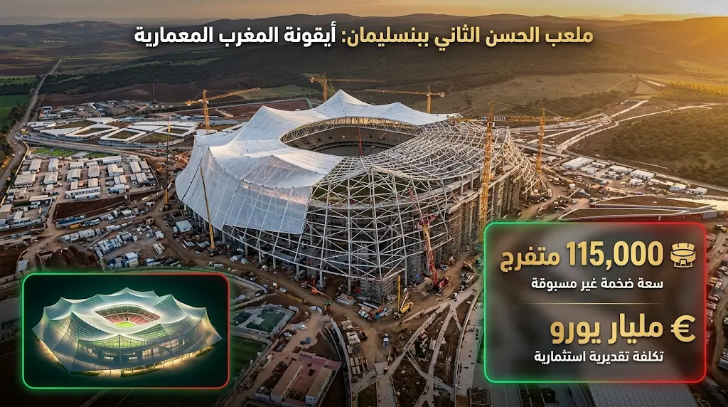تفاصيل معمارية مذهلة لاستاد الحسن الثاني الأكبر عالمياً ومنافسة شرسة على نهائي مونديال 2030