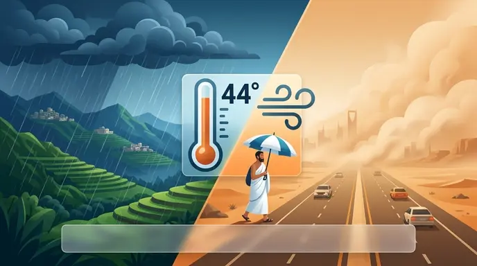 تنبيهات هامة للحجاج من المركز الوطني للأرصاد لمواجهة الغبار وارتفاع درجات الحرارة في ختام أيام التشريق