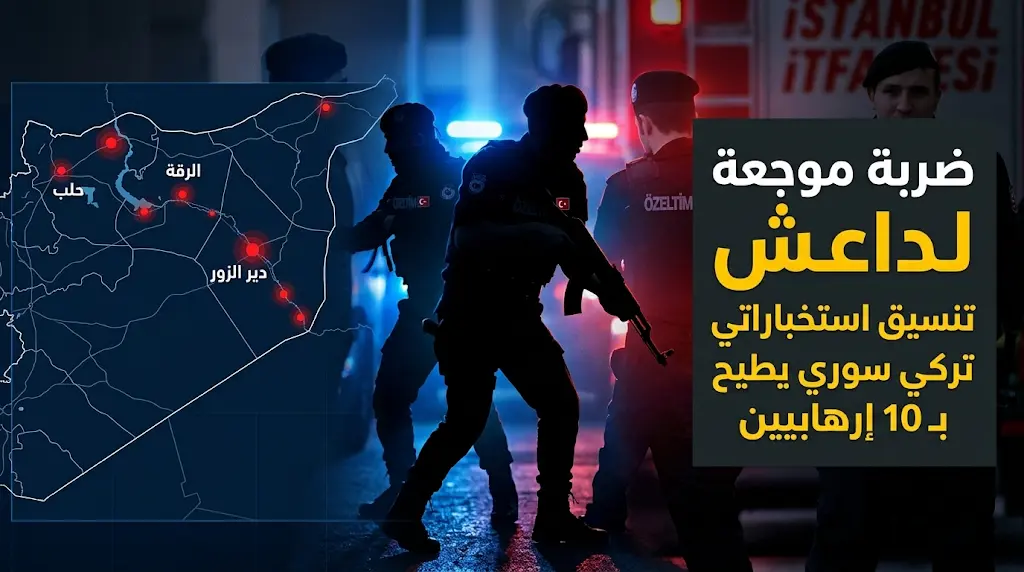 تنسيق استخباراتي تركي سوري يطيح بـ 10 عناصر من داعش بينهم متورطون في تفجير محطة أنقرة