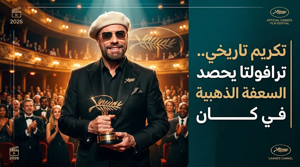 جون ترافولتا يخطف الأنظار في مهرجان كان السينمائي ويؤكد أن السعفة الذهبية الفخرية تتجاوز قيمة الأوسكار