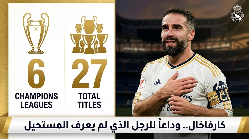 داني كارفاخال يغادر ريال مدريد بنهاية الموسم الجاري بعد مسيرة أسطورية شهدت 27 لقباً