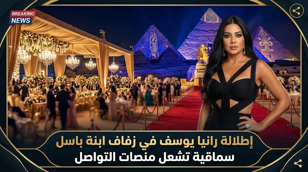 رانيا يوسف تتصدر التريند بإطلالة جريئة في حفل زفاف ابنة باسل سماقية بمنطقة الأهرامات