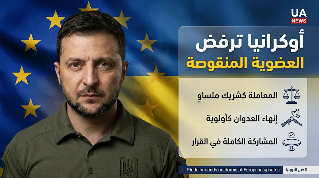 زيلينسكي يرفض مقترح العضوية المنتسبة للاتحاد الأوروبي ويتمسك بحق أوكرانيا في التصويت الكامل