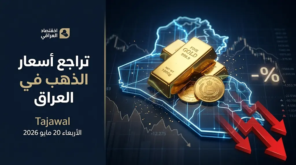سعر الذهب في العراق اليوم الأربعاء 20-5-2026: تراجع جديد في أسعار عيار 21 والمثقال