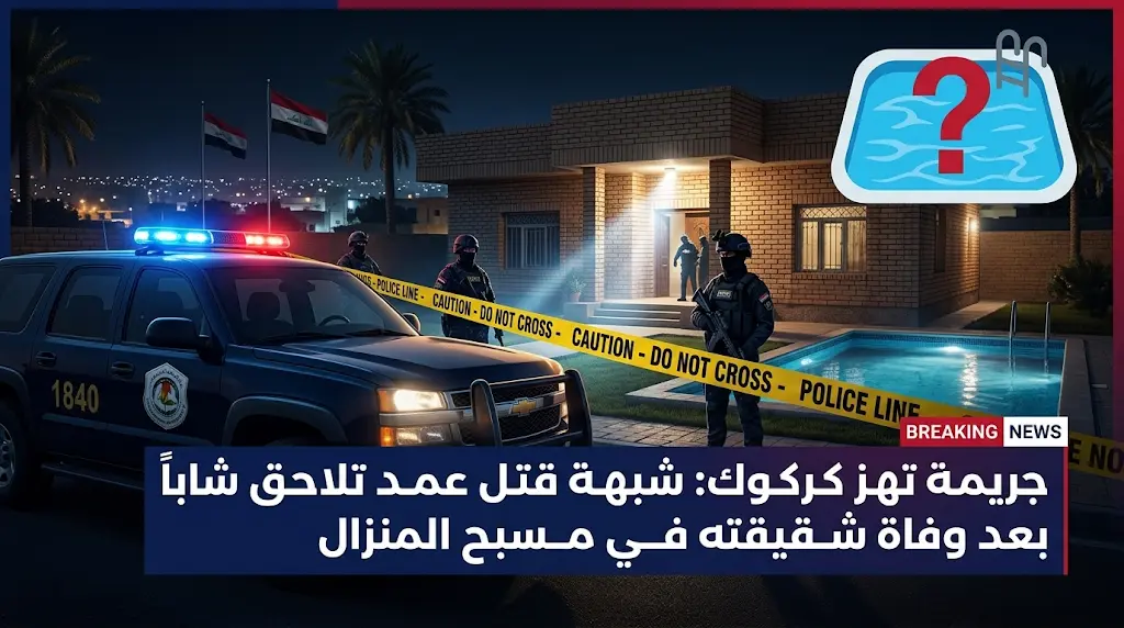 شبهة قتل عمد تلاحق شاباً بعد العثور على جثة شقيقته غارقة داخل مسبح منزلهم في كركوك