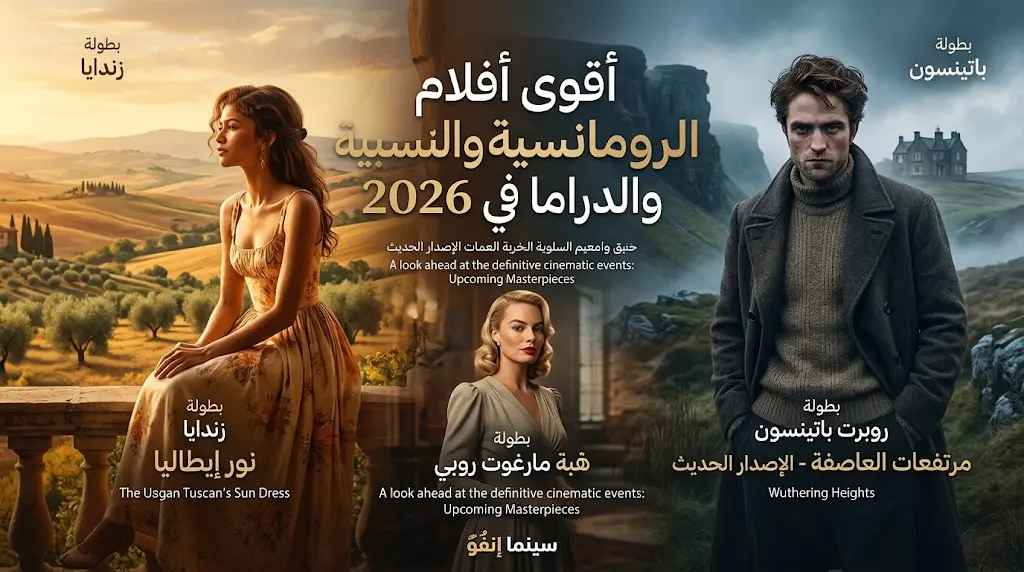 طفرة استثنائية في أفلام الرومانسية والدراما لعام 2026 بمشاركة مارغوت روبي وزندايا وروبرت باتينسون