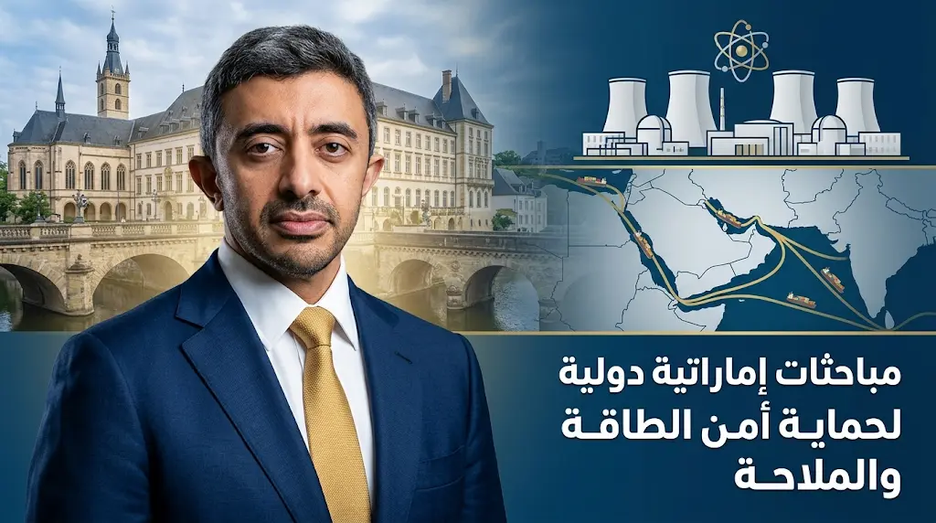 عبدالله بن زايد يستعرض في لوكسمبورغ تداعيات الهجوم الإرهابي على محطة براكة للطاقة النووية