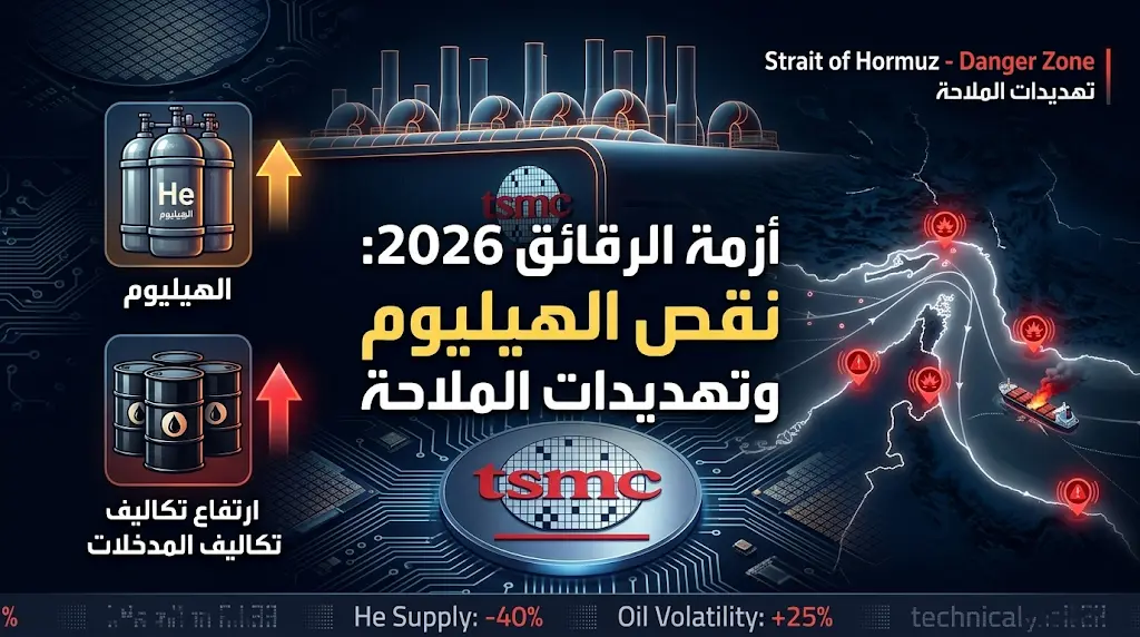 عمالقة صناعة الرقائق TSMC وFoxconn يحذرون من نقص غاز الهيليوم واضطرابات الملاحة في مضيق هرمز