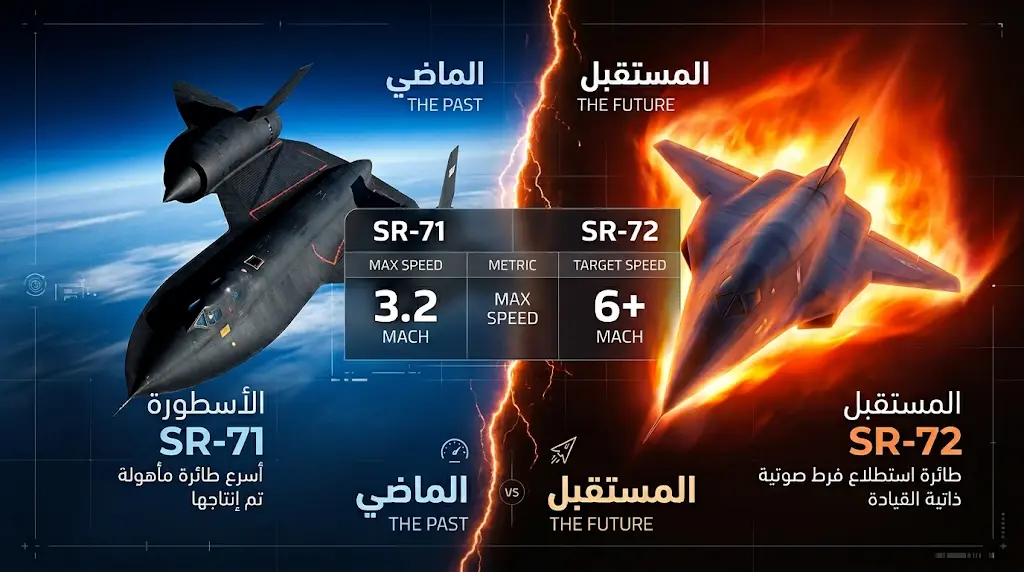 فوارق الأداء بين طائرة SR-71 الأسطورية وخليفتها SR-72 ابن الطائر الأسود خلال الاختبارات الميدانية في عام 2026