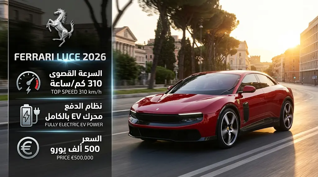 فيراري تطلق "لوتشي" 2026 رسمياً كأول سيارة كهربائية بقدرات تقنية خارقة