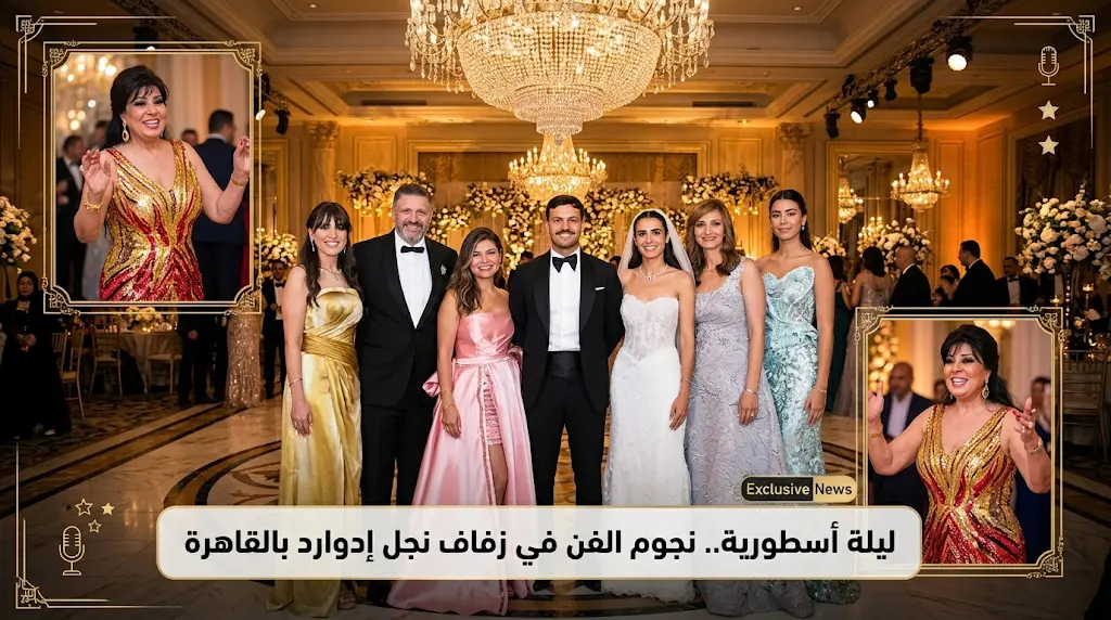 فيفي عبده تخطف الأنظار بعفويتها في حفل زفاف ماركو نجل الفنان إدوارد بحضور حاشد للنجوم