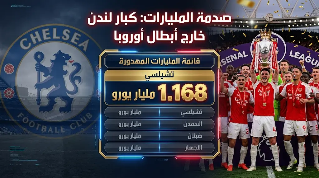 قائمة المليارات المهدورة.. تشيلسي يتصدر الأندية الغائبة عن دوري الأبطال بقيمة سوقية تتجاوز مليار يورو