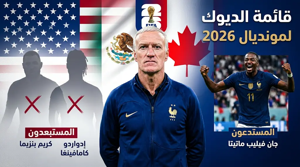 قائمة منتخب فرنسا لمونديال 2026.. ديشامب يستبعد بنزيما وكامافينغا ويستدعي ماتيتا لأول مرة