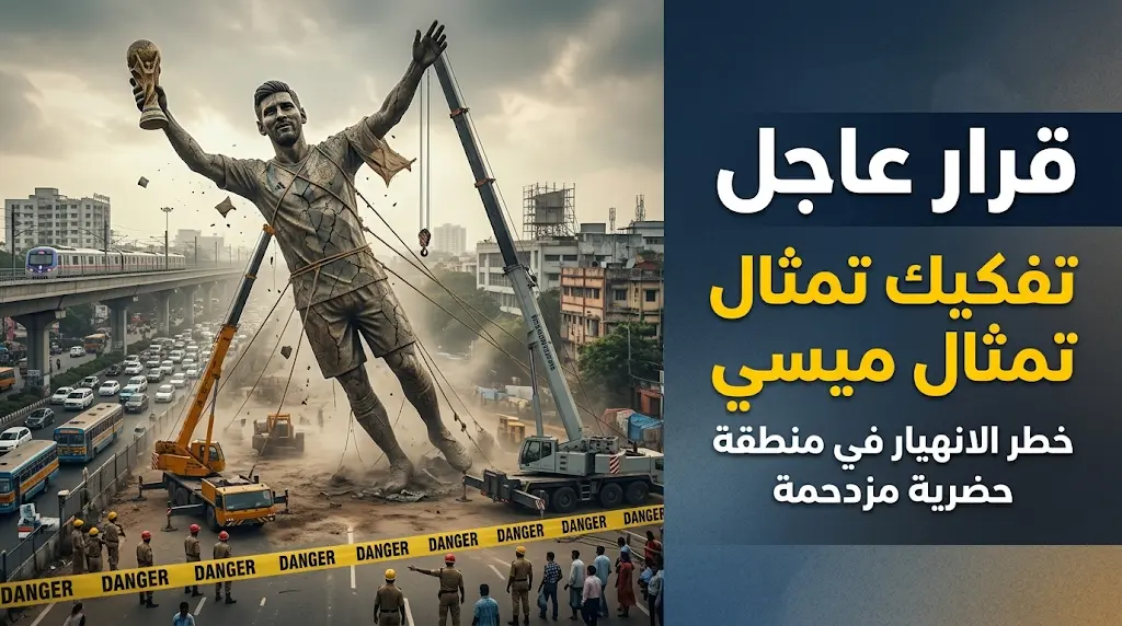 قرار عاجل بإزالة تمثال ميسي في الهند 2026 لدواعي السلامة.. إليكم التفاصيل وموعد مباراة الأرجنتين القادمة