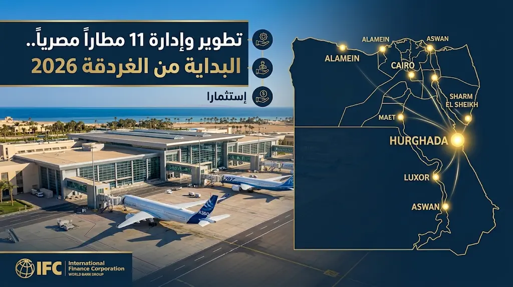 مؤسسة التمويل الدولية تعلن بدء تطوير مطار الغردقة وخطة لإدارة 11 مطاراً مصرياً