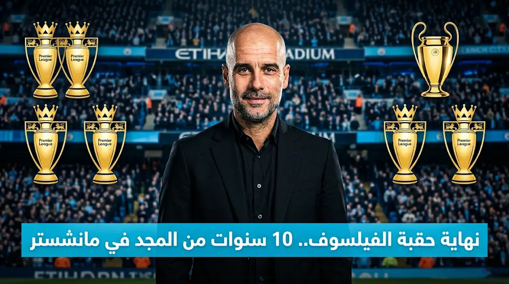 مانشستر سيتي يعلن رسمياً إسدال الستار على مسيرة بيب غوارديولا التاريخية بعد عقد من الإنجازات